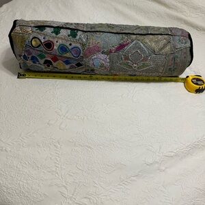 Embroidered Colorful Bolster Pillow